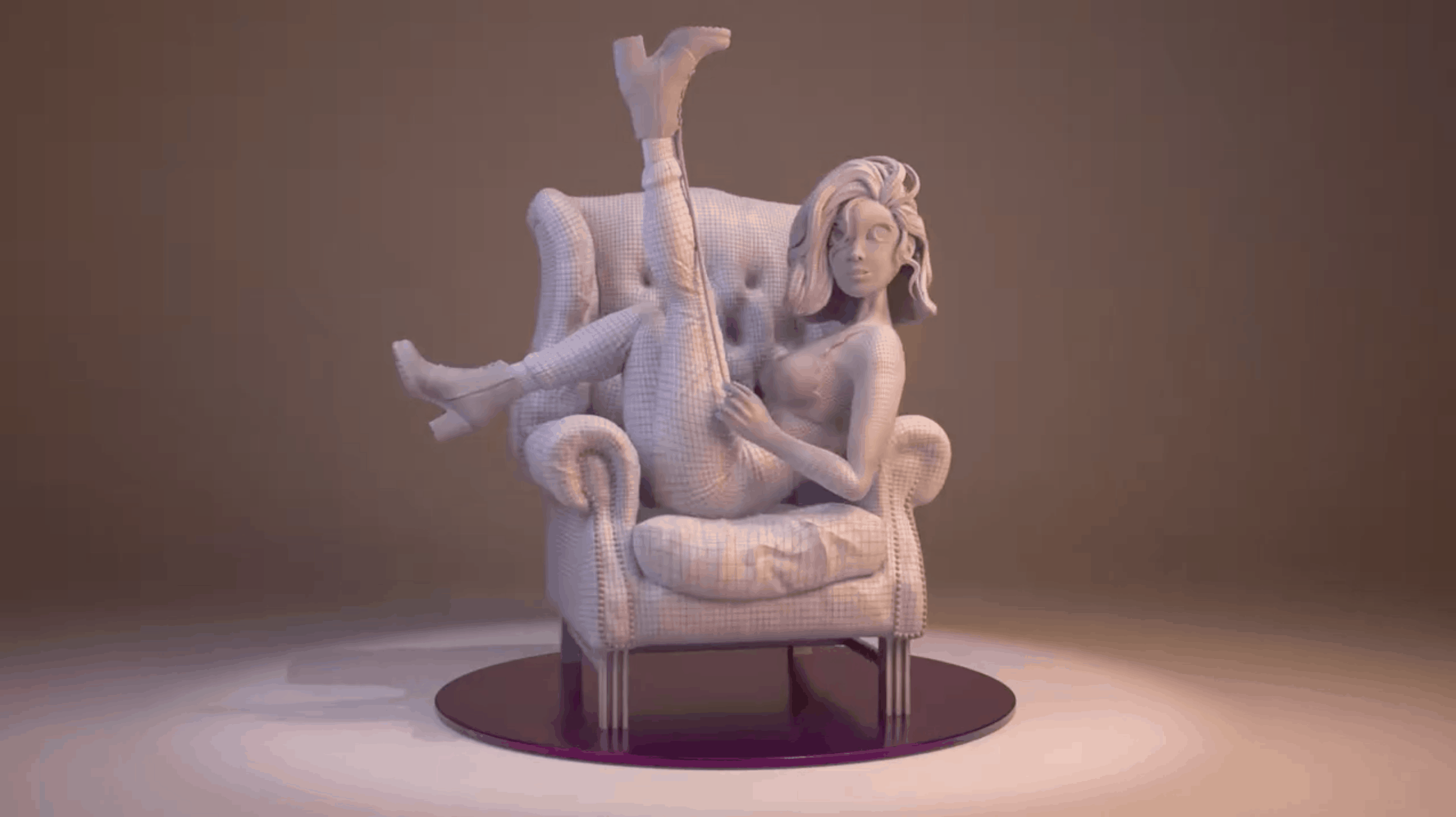 Girl & Sofa – Modelado 3D